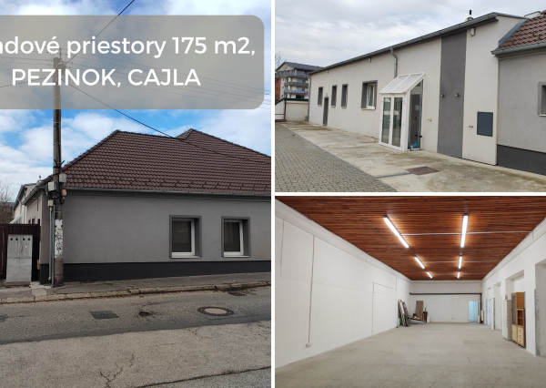 Skladové priestory 175 m2, parkovanie, Cajlanská ulica, Pezinok